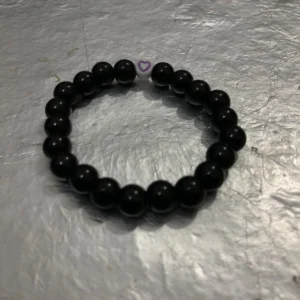 Black Mini Heart Bead Bracelet