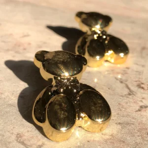 Luxury Gold Teddy Bear  Ear Studs