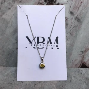 18KGP Round Yellow Gemstone pendant